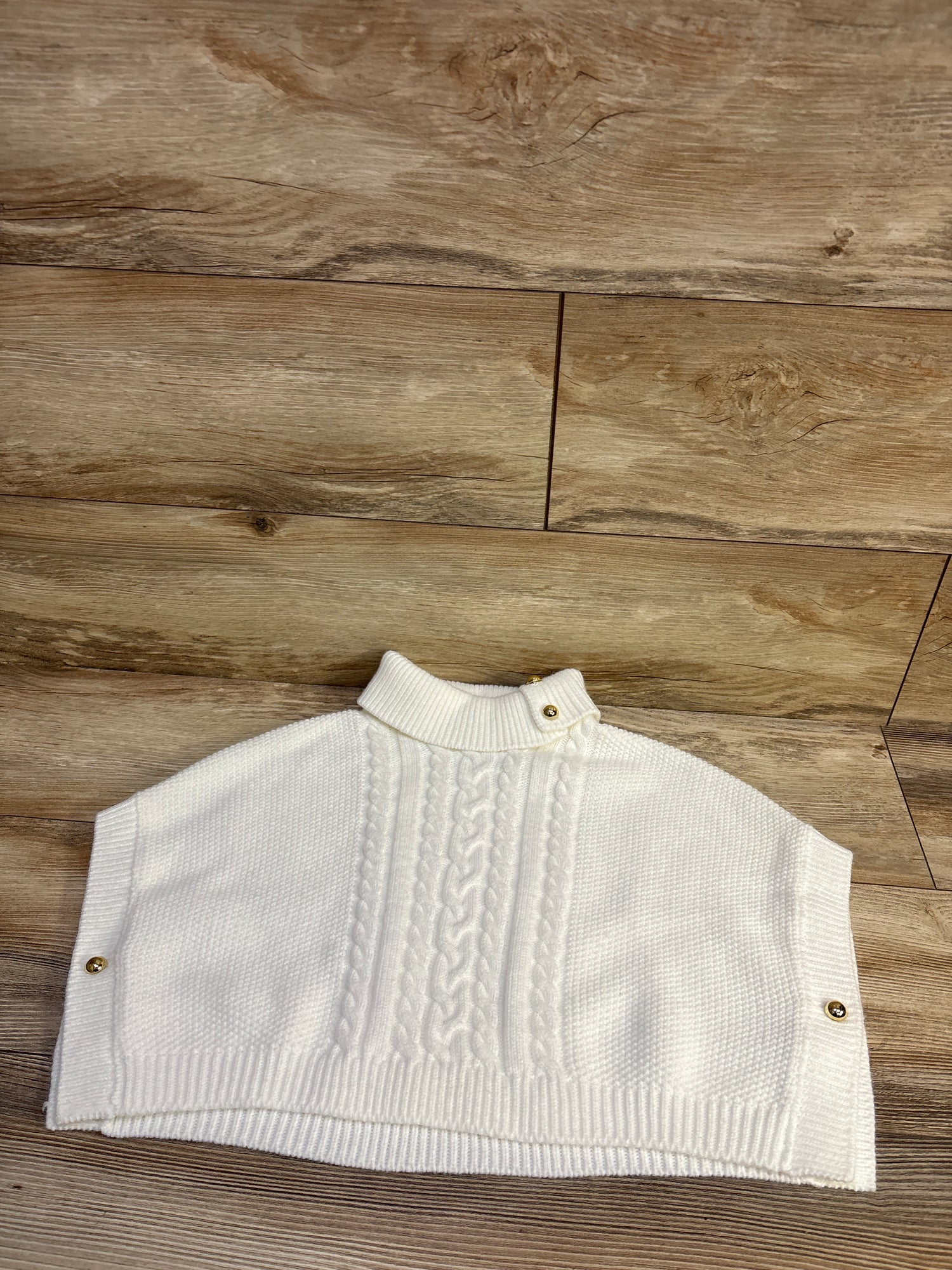 Janie & Jack The Cable Knit Cape in Jet Ivory sz 3T