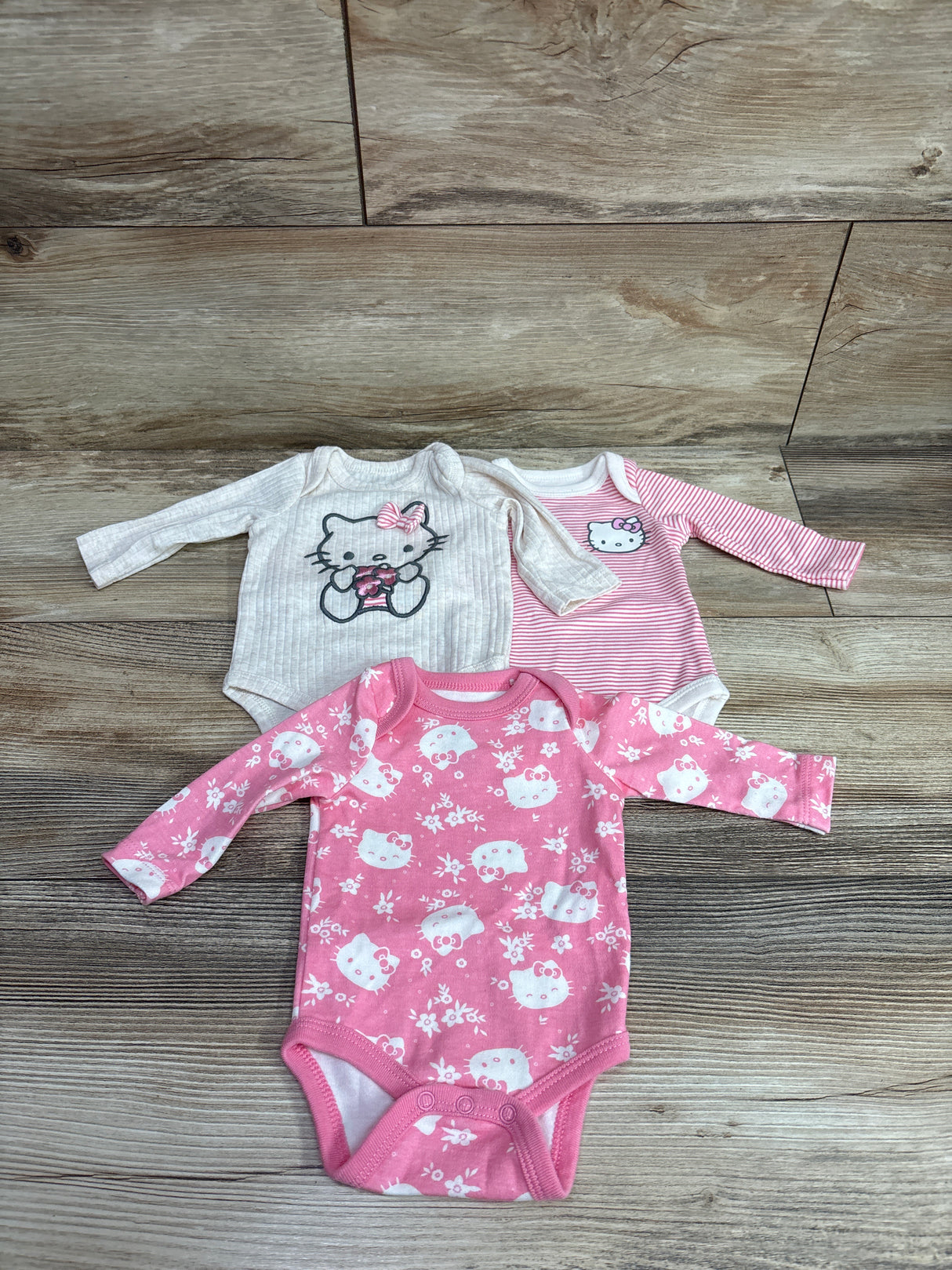 Hello Kitty 3pk Bodysuit Set Pink sz Newborn