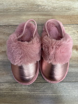Cat & Jack Faux Fur Slippers Pink sz 9/10c