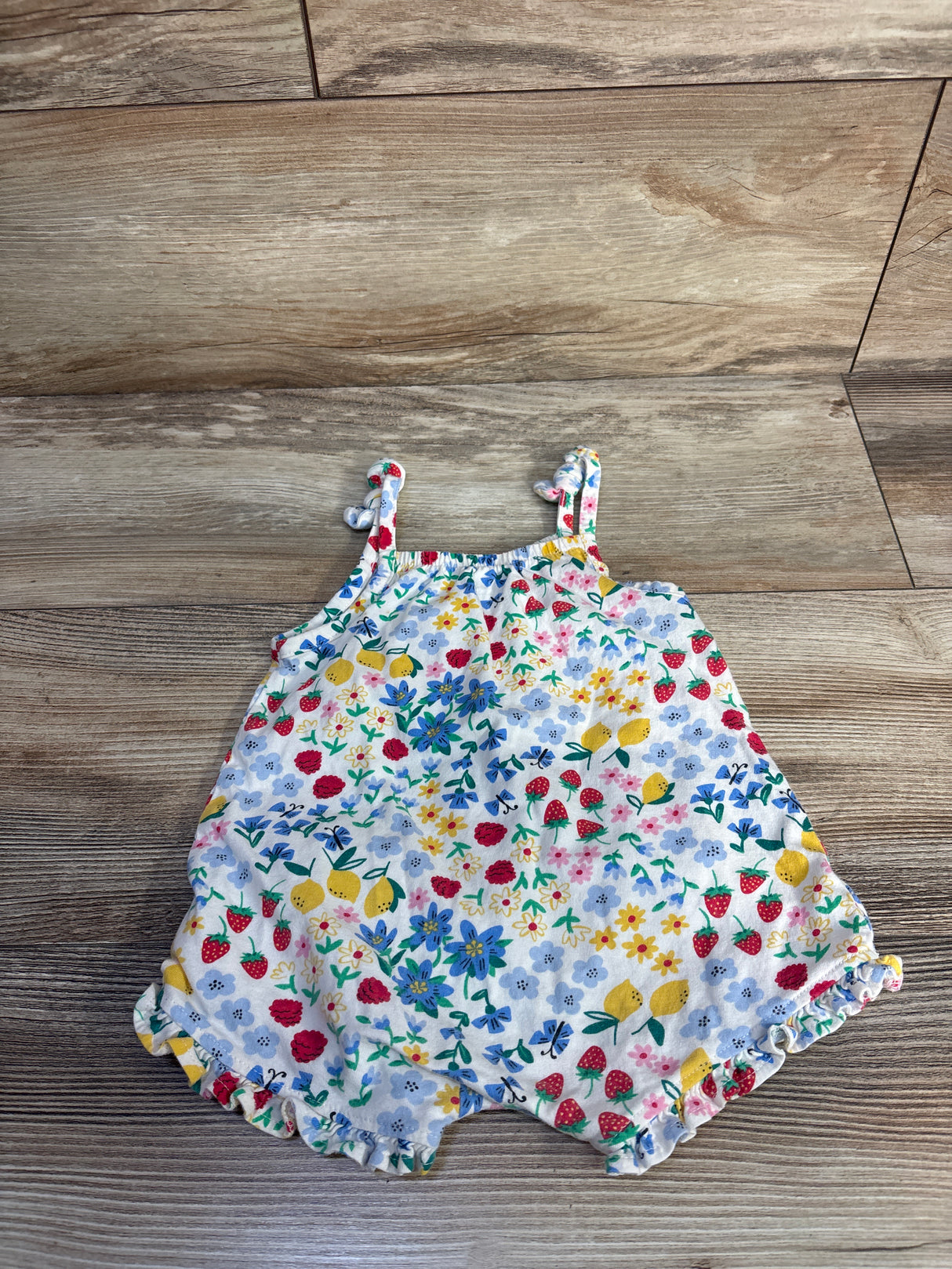 Old Navy Tie-Knot Fruit Romper White sz 6-12m