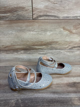 Little Angel Bedazzled Flats Silver sz 4c
