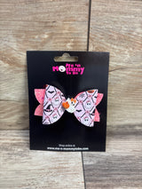 NEW Ghost Applique Glitter Hair Bow Pink