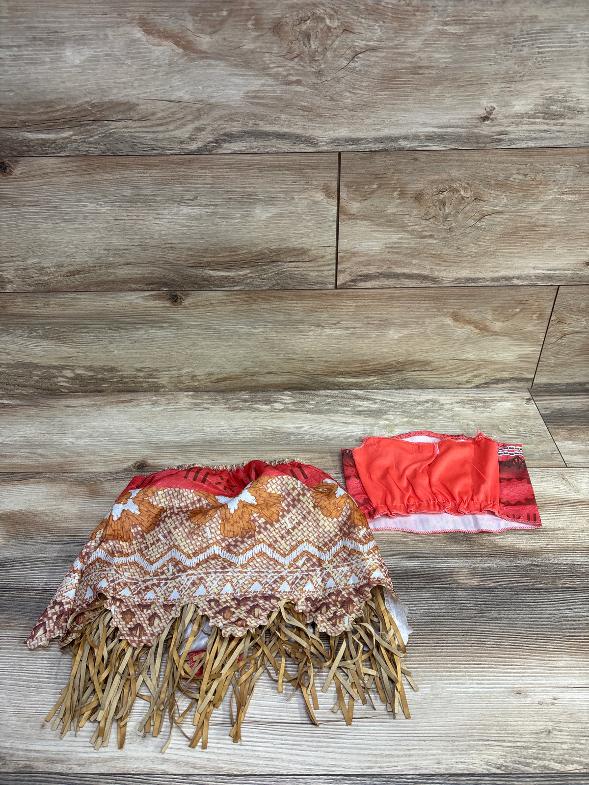 Anykw 2pc Moana Skirt & Top Costume Set Red sz 3/4T