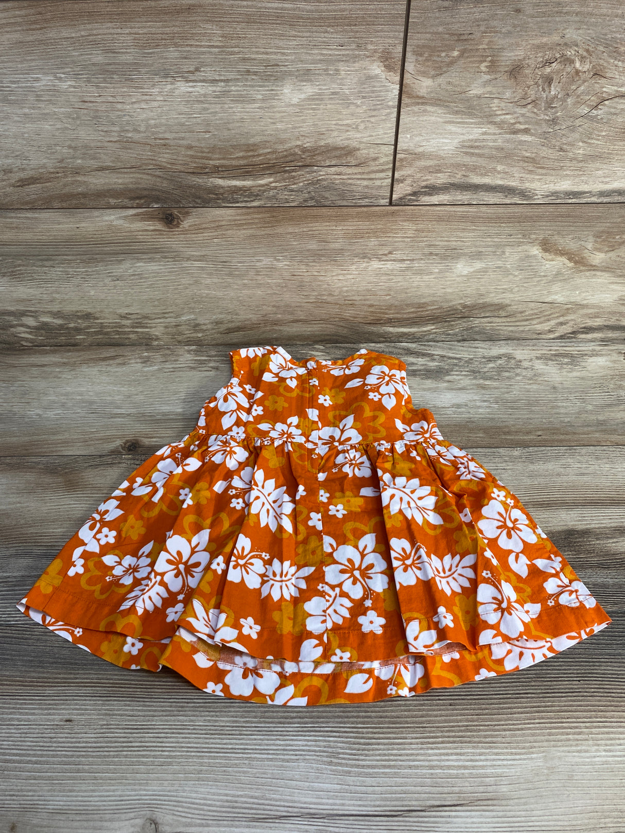 Ky's Hawaii Ruffle Sleeveless Floral Dress Orange sz 12m