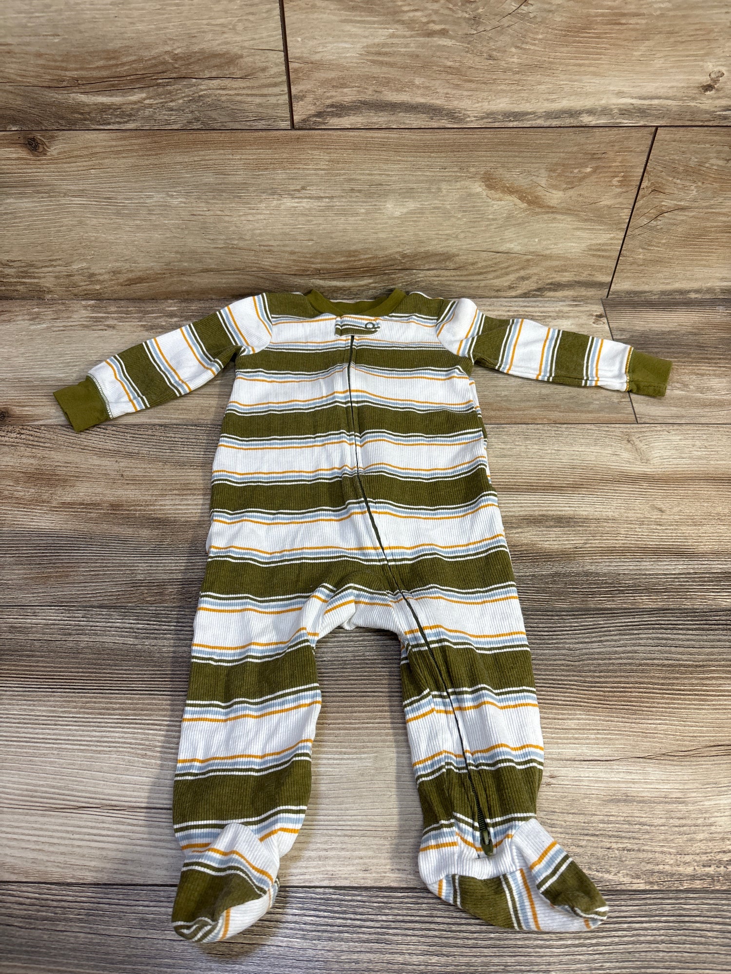 Carter's Ribbed Striped Sleeper White sz 9m