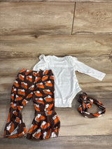 3pc Thick Thighs & Pumpkin Pies Bodysuit Set White sz 9-12m