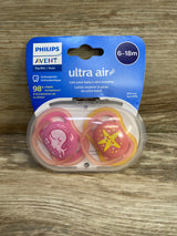 NEW Philips Avent Ultra Air Pacifier 2Pk Pink Whale & Star Fish 6-18m