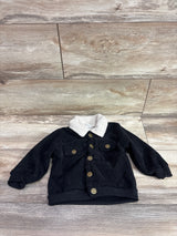 Shein Corduroy Sherpa Lined Button-Up Jacket Black sz 9-12m