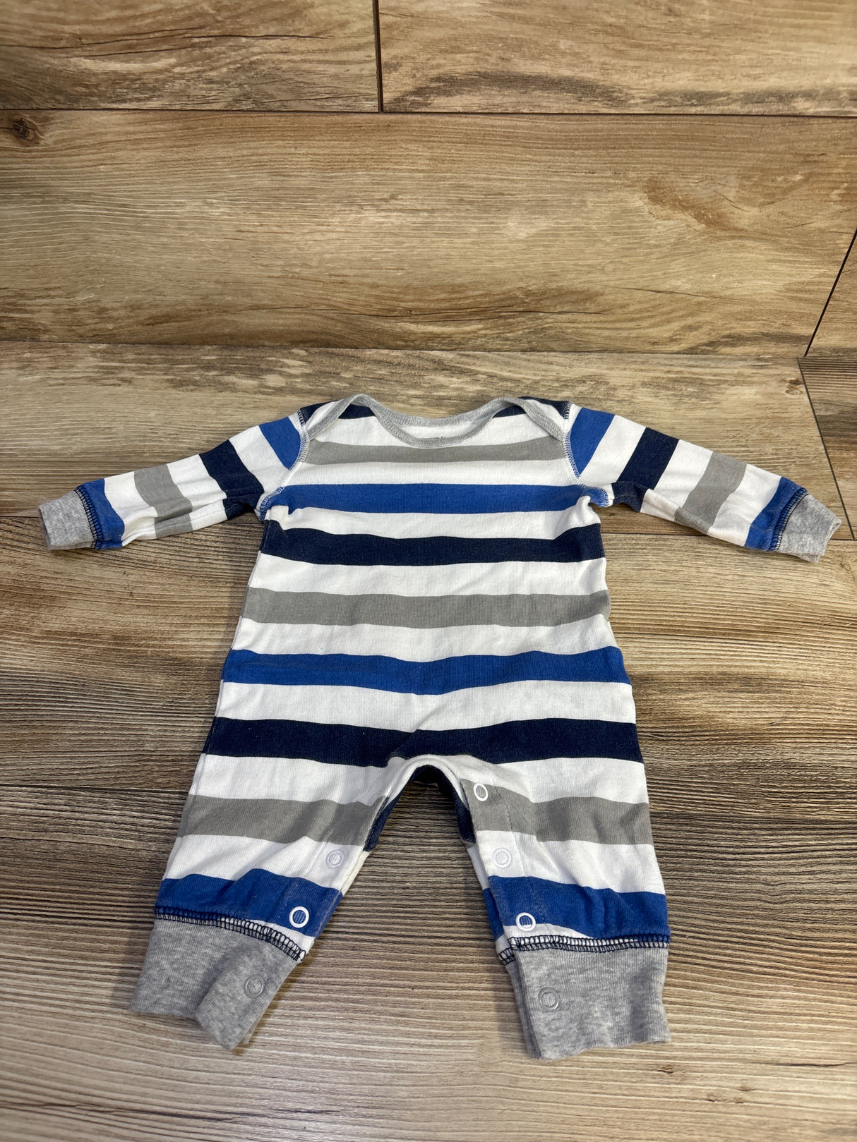Simple Joys Striped Coverall White sz 0-3m