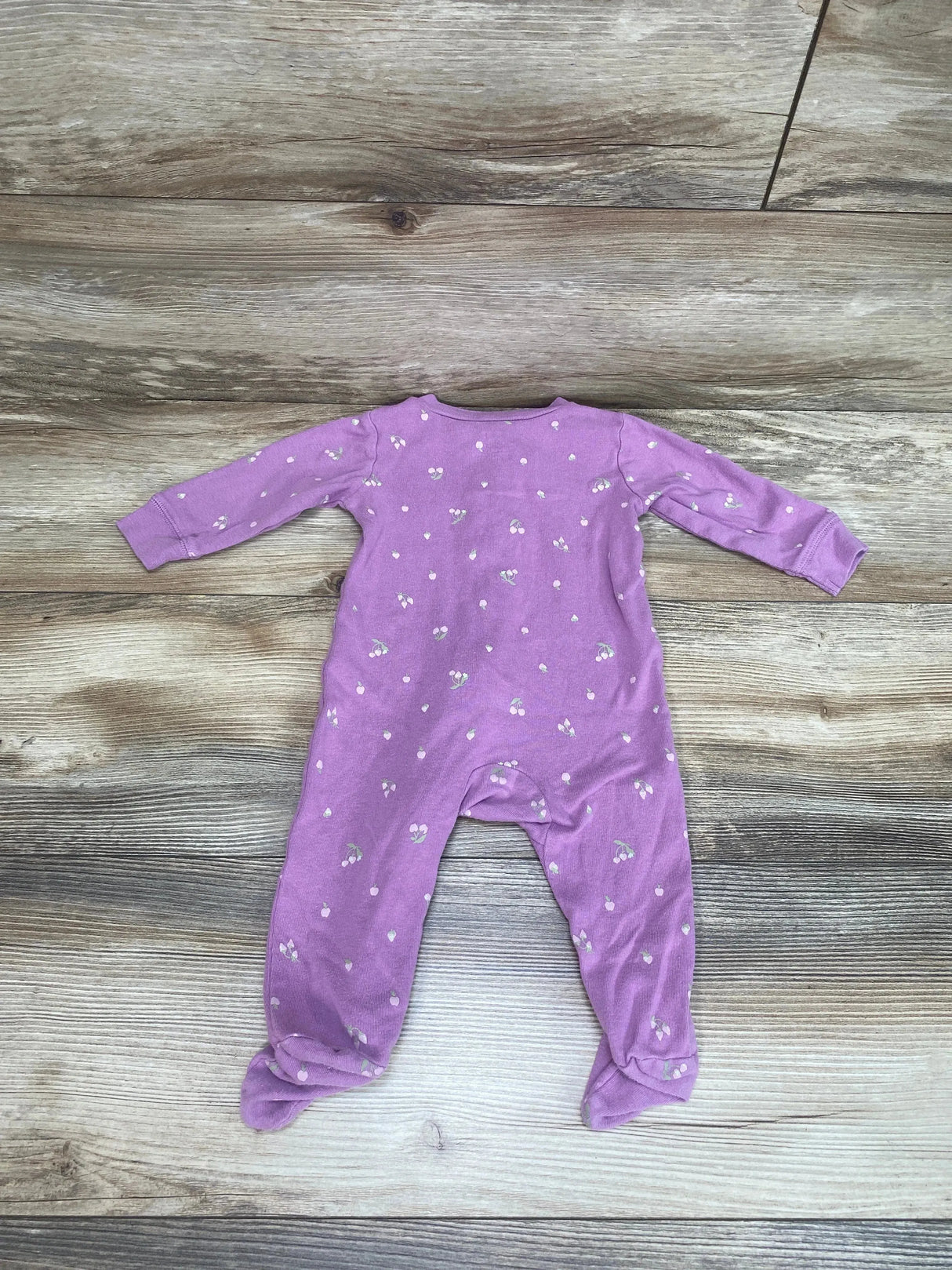 Carter's Strawberry Print Sleeper Purple sz 6m