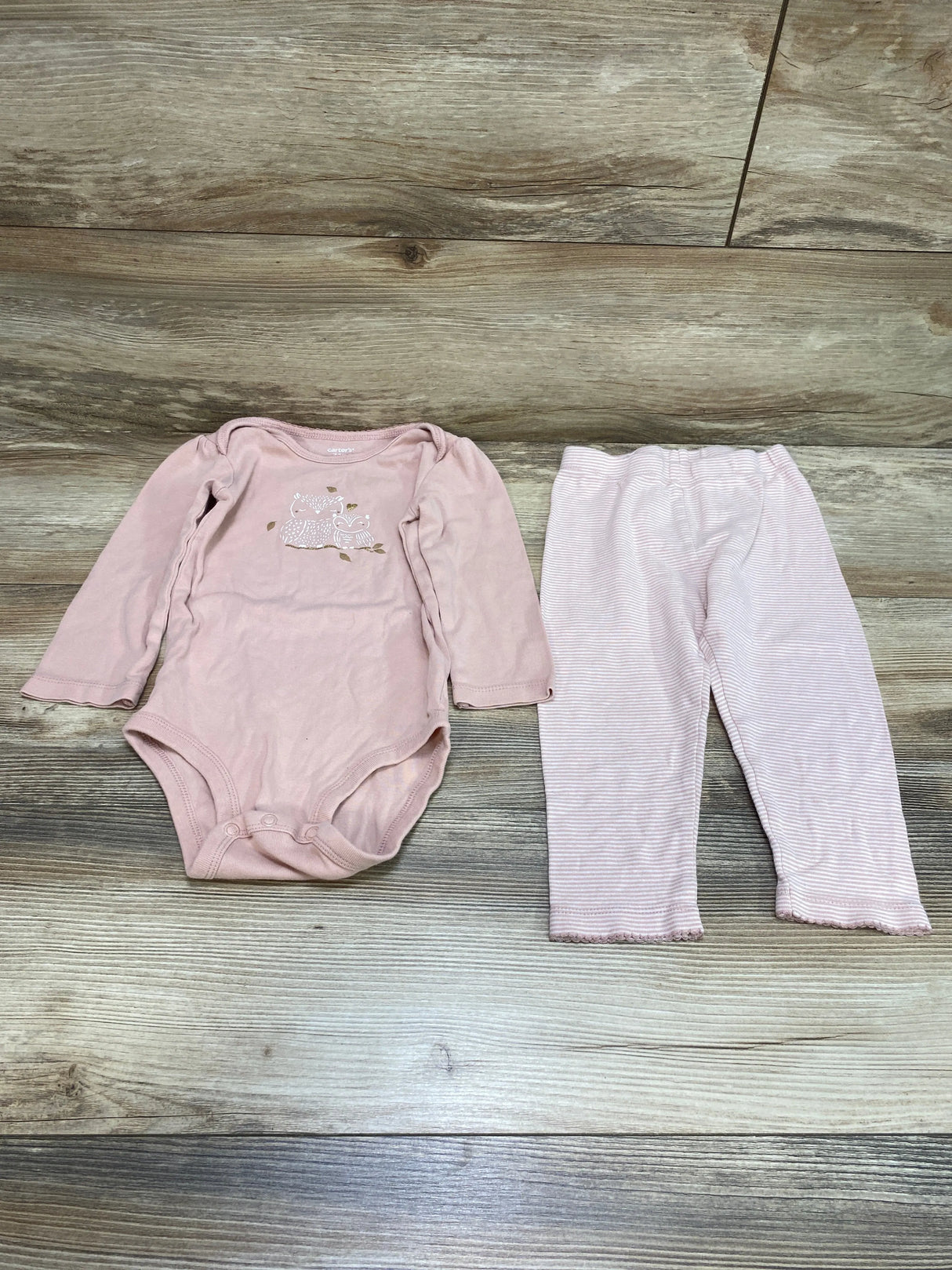 Carter's 2pc Owl Bodysuit & Pants Set Pink sz 24m