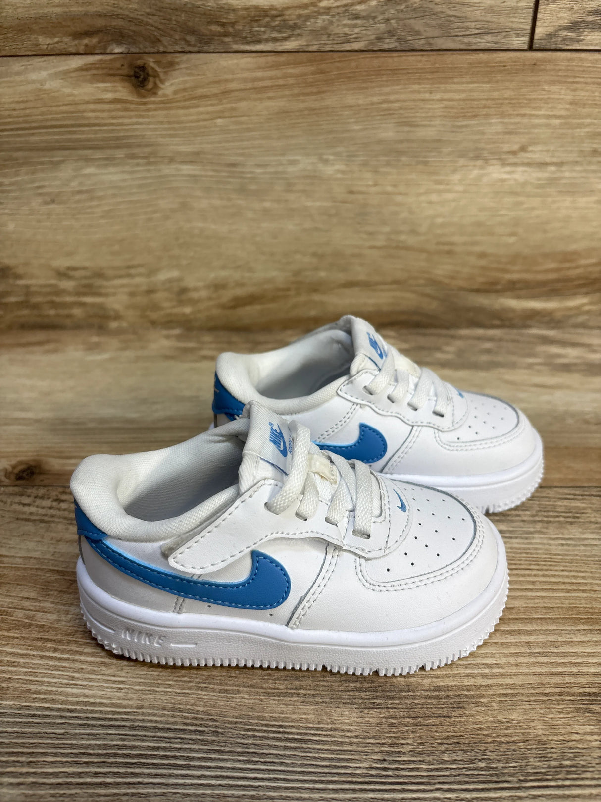 Nike Force 1 Low EasyOn TD 'White Blue Beyond' Sneakers sz 7c