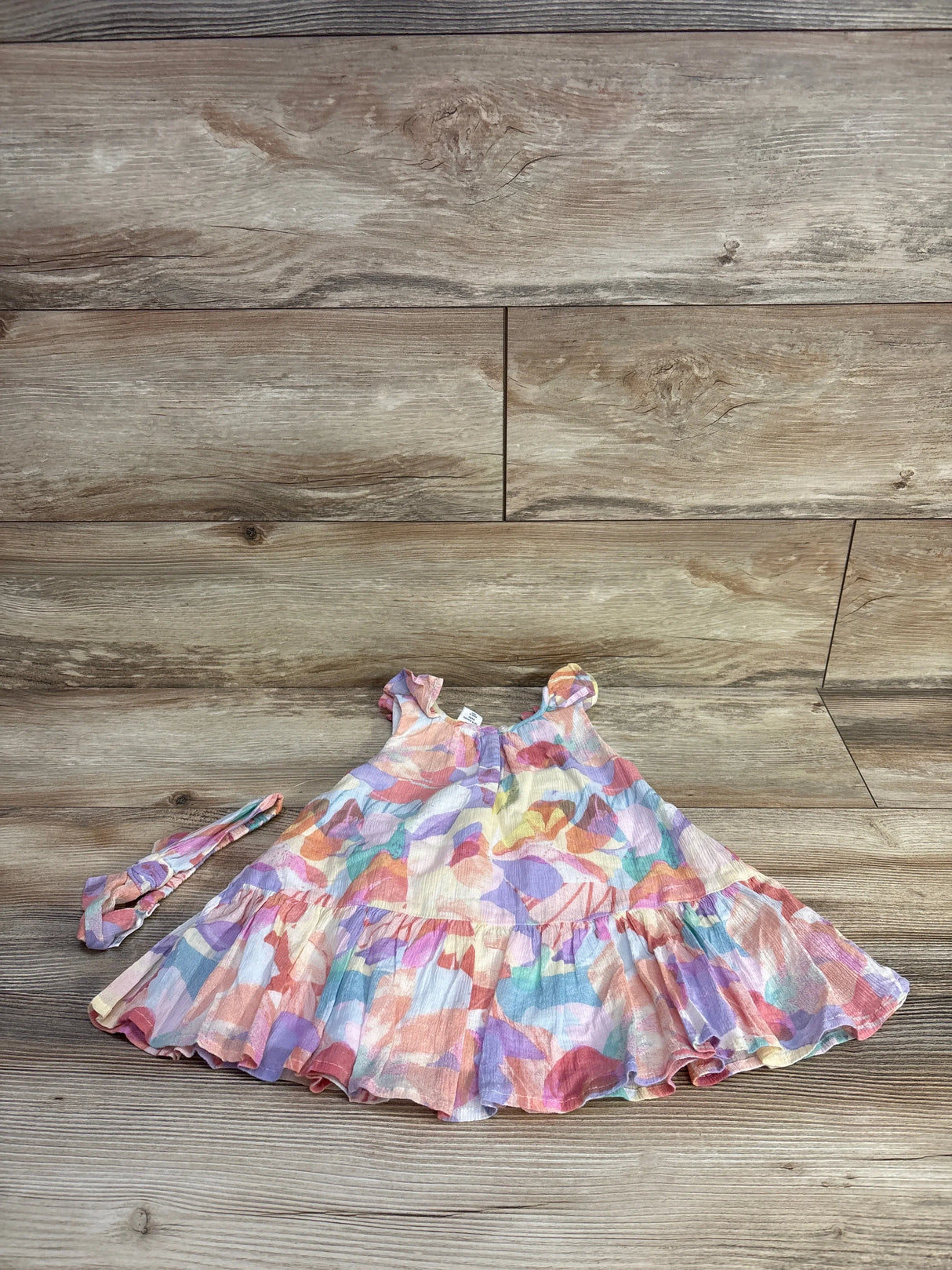 NEW Baby Gap 2pc Floral Tiered Dress & Headband Set Spring Multicolor sz 12-18m