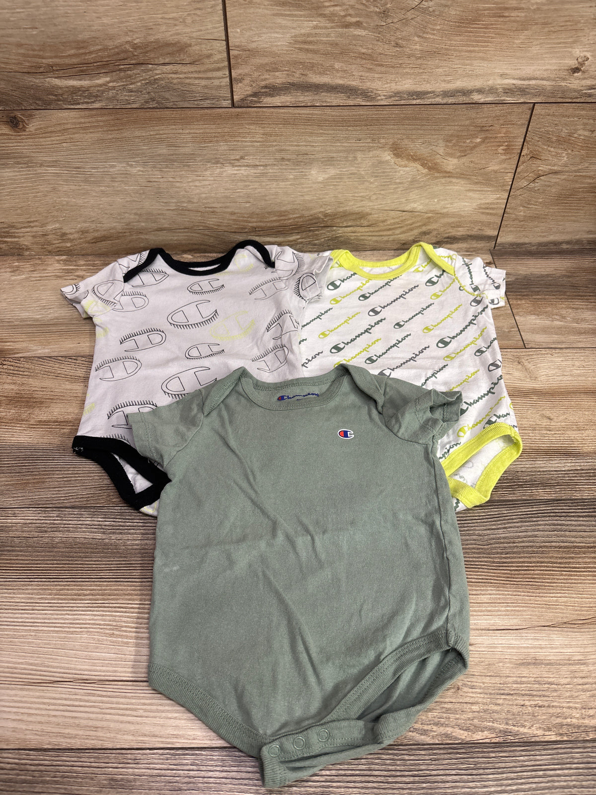 Champion 3pk Bodysuit Set Green sz 9m