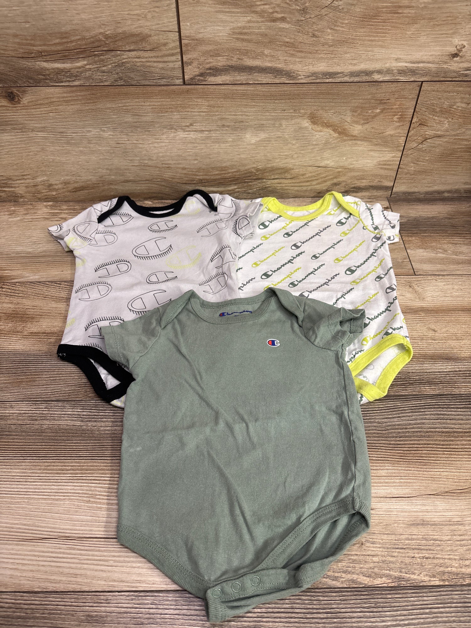 Champion 3pk Bodysuit Set Green sz 9m