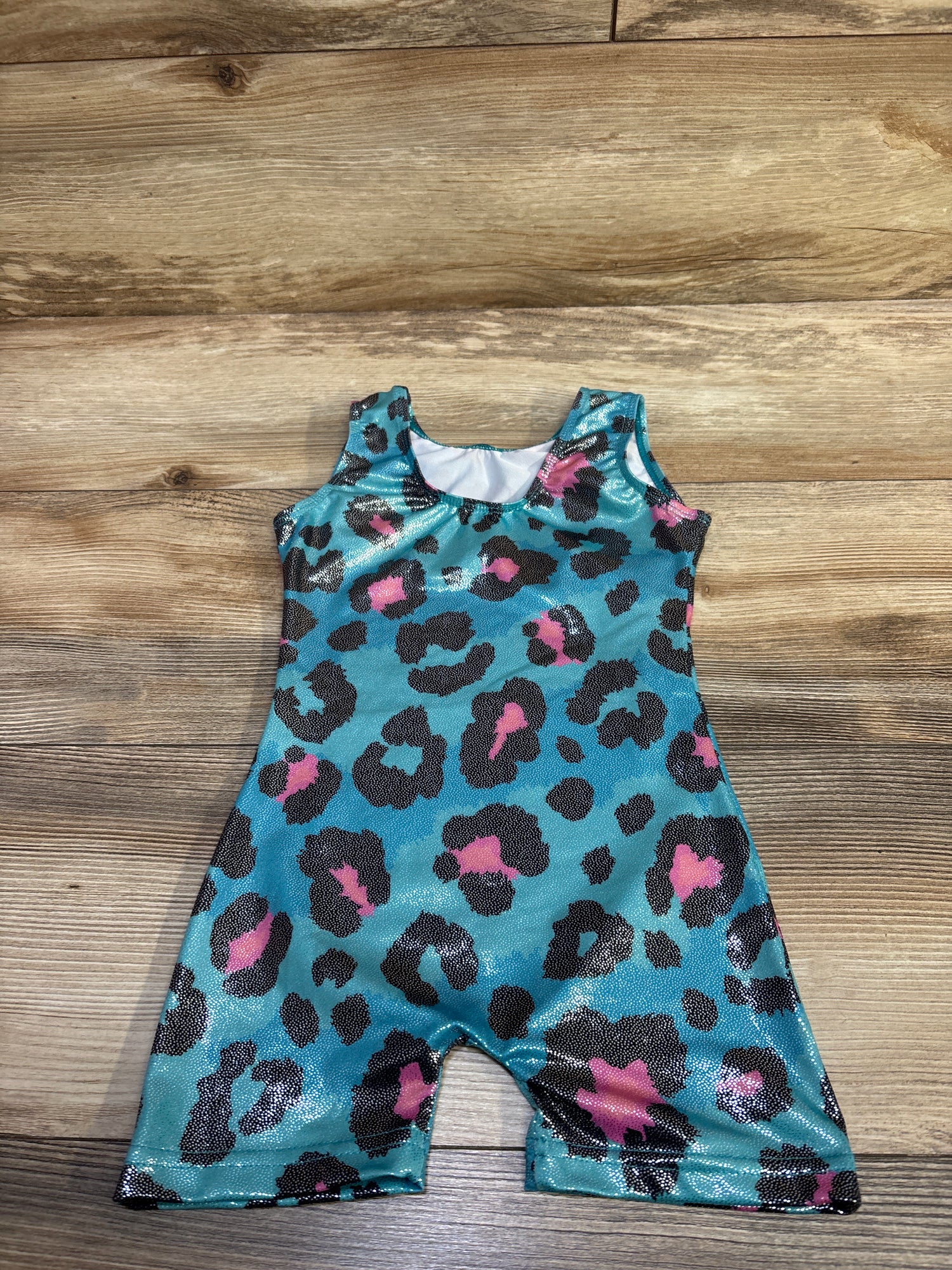 Metallic Leopard Leotard Blue sz 2T