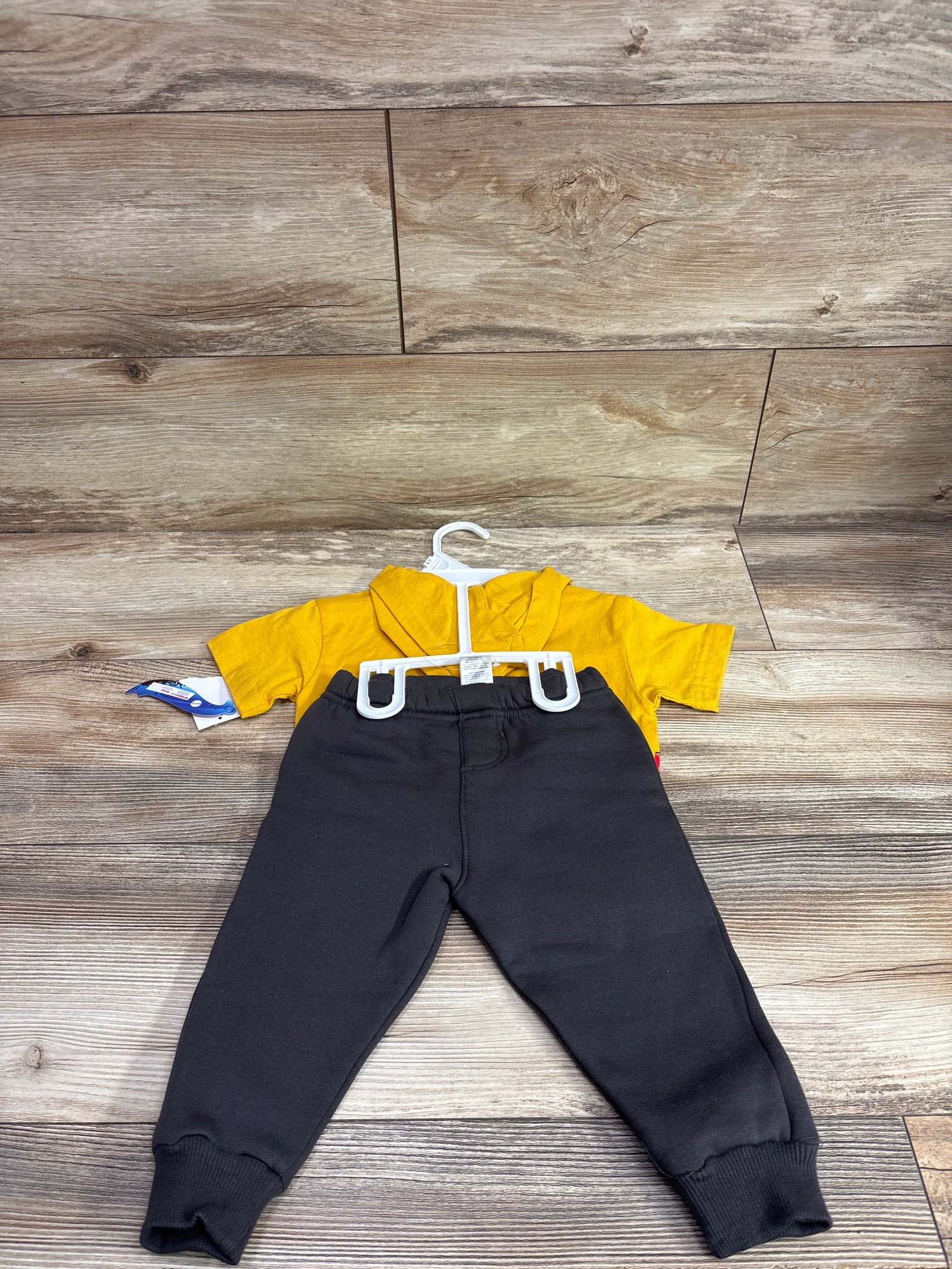 NEW Hot Wheels 2pc Hooded Shirt & Pants Set Yellow sz 12m