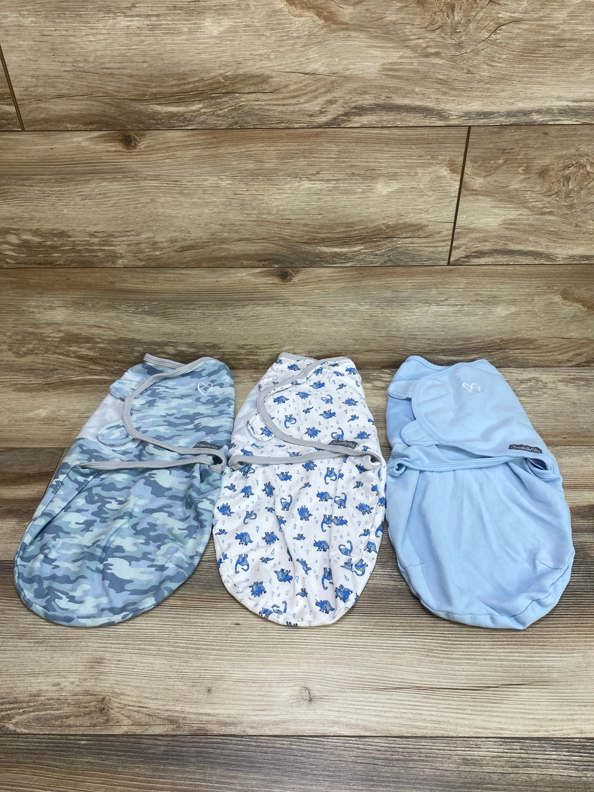 SwaddleMe 3pk Swaddles Wraps Blue/White sz 0-3m