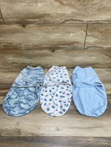 SwaddleMe 3pk Swaddles Wraps Blue/White sz 0-3m