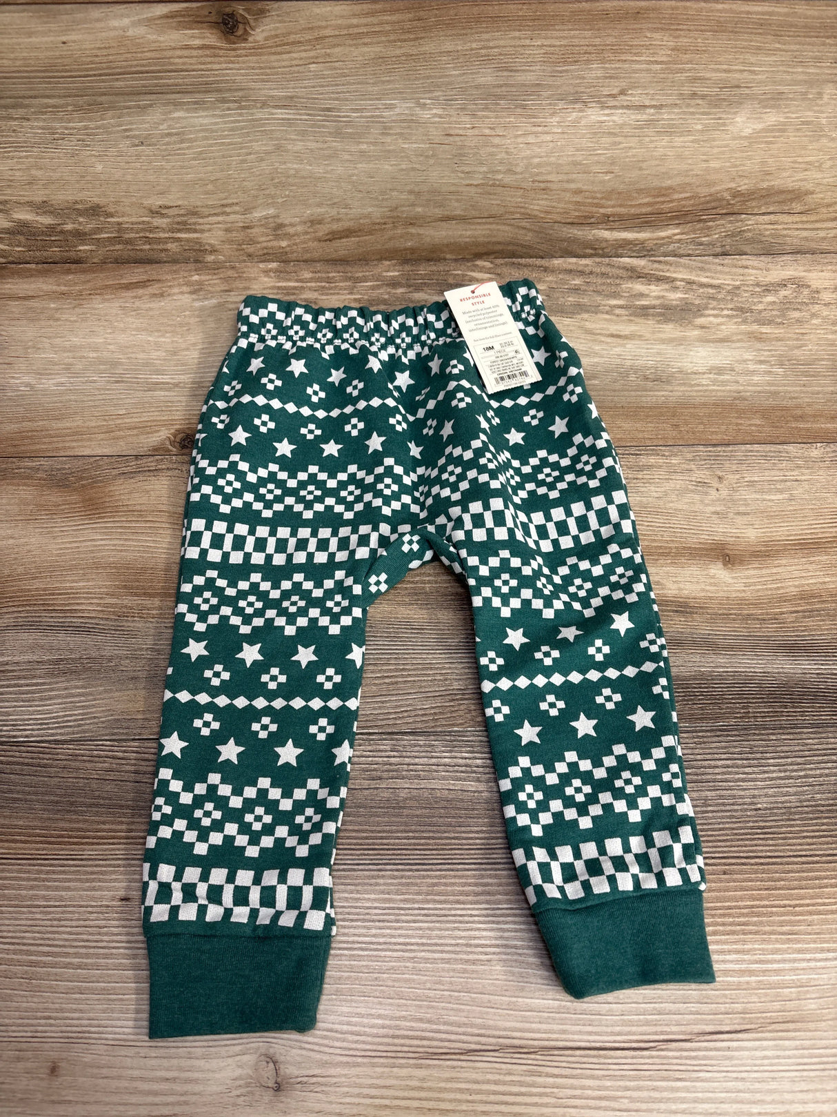NEW Cat & Jack Star Print Joggers Green sz 18m