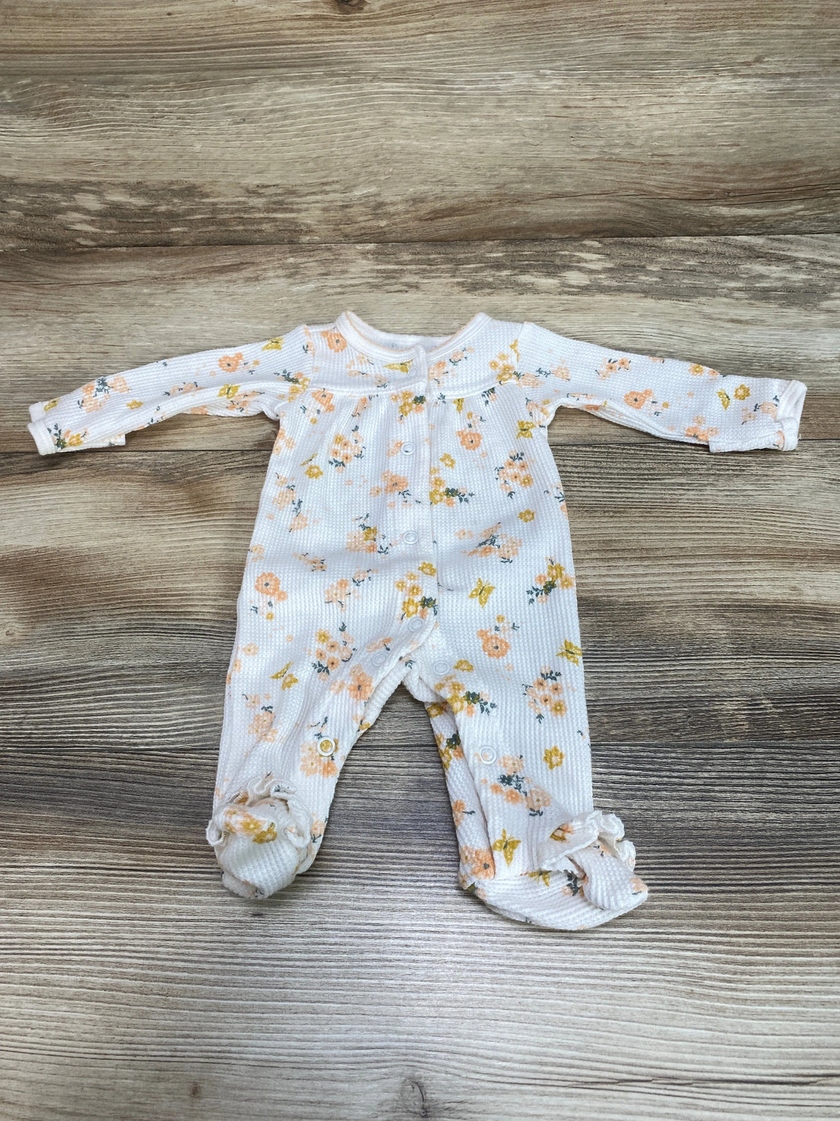 Carter's Floral Thermal Sleeper White sz Preemie