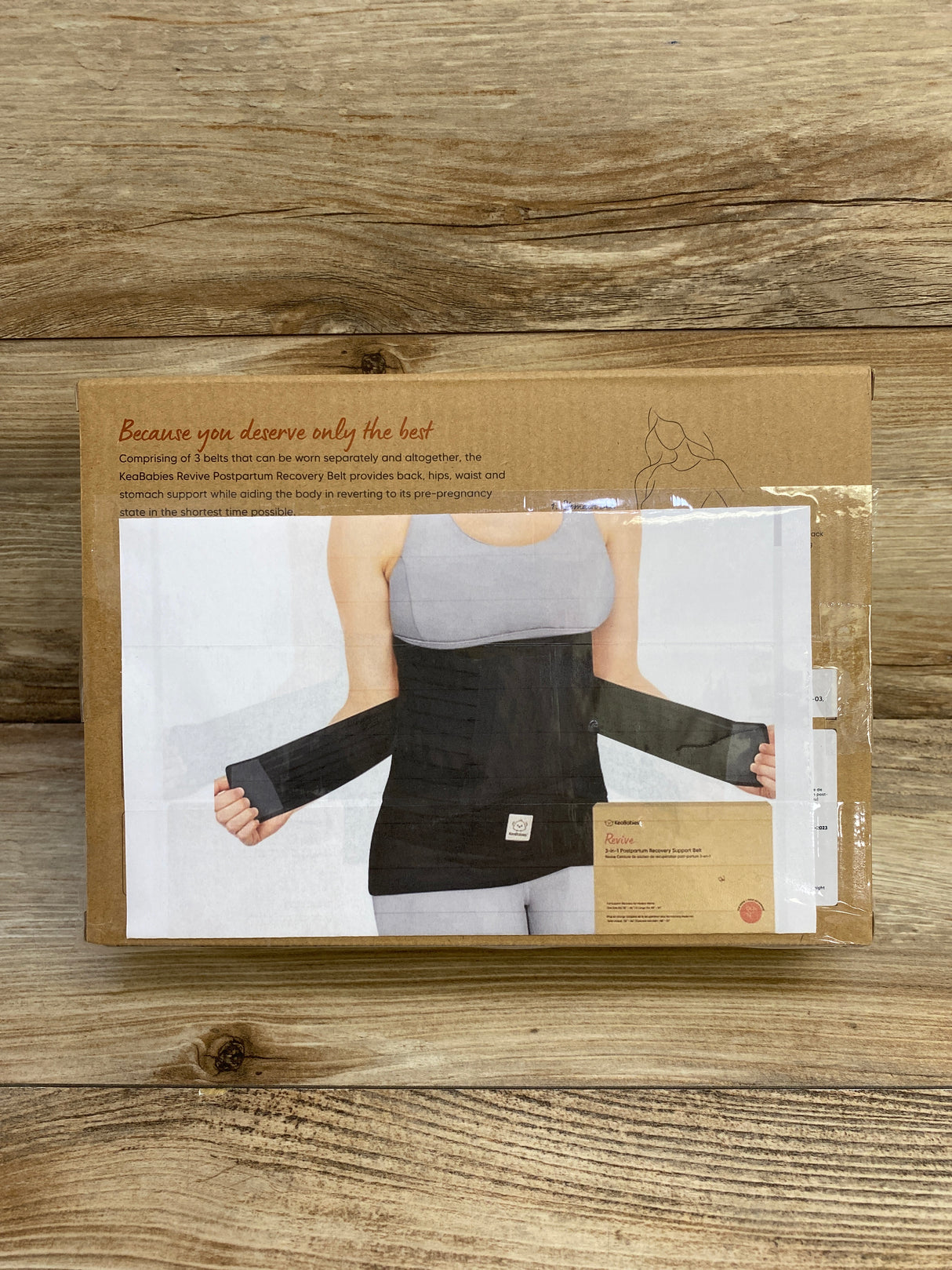 NEW KeaBabies Revive 3-in-1 Postpartum Recovery Support Belt Black sz M/L