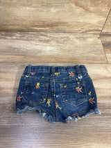 Cat & Jack Floral Embroidered Denim Shorts Blue sz 12m