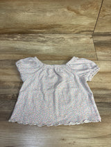 Cat & Jack Floral Puff Sleeve Shirt White sz 18m