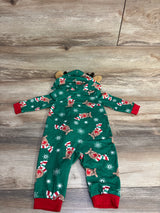 Pat Pat Red Nose Reindeer Hooded Coverall Green sz 3-6m