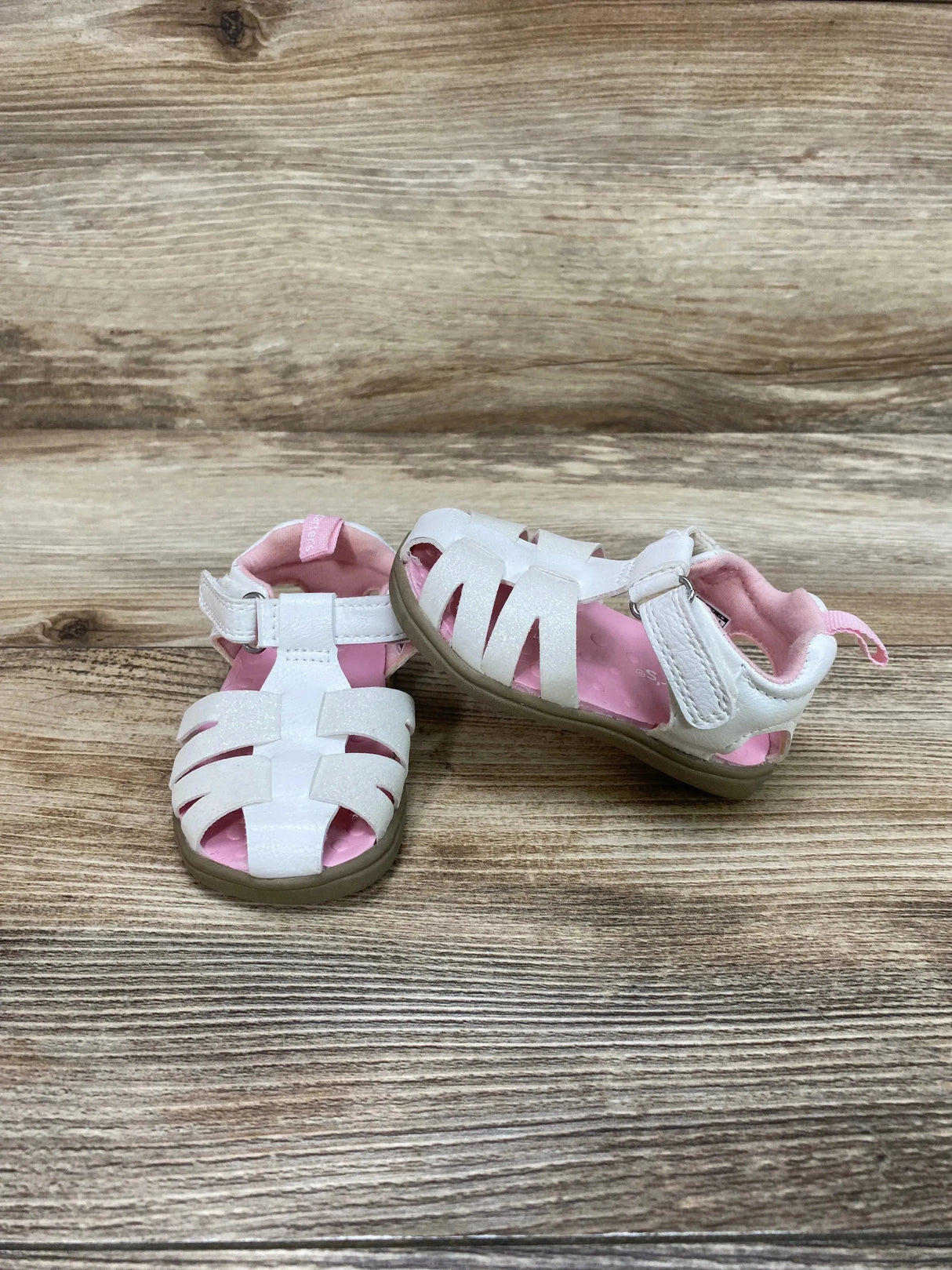 Carter's Every Step Glitter Fisherman Sandals White sz 2c