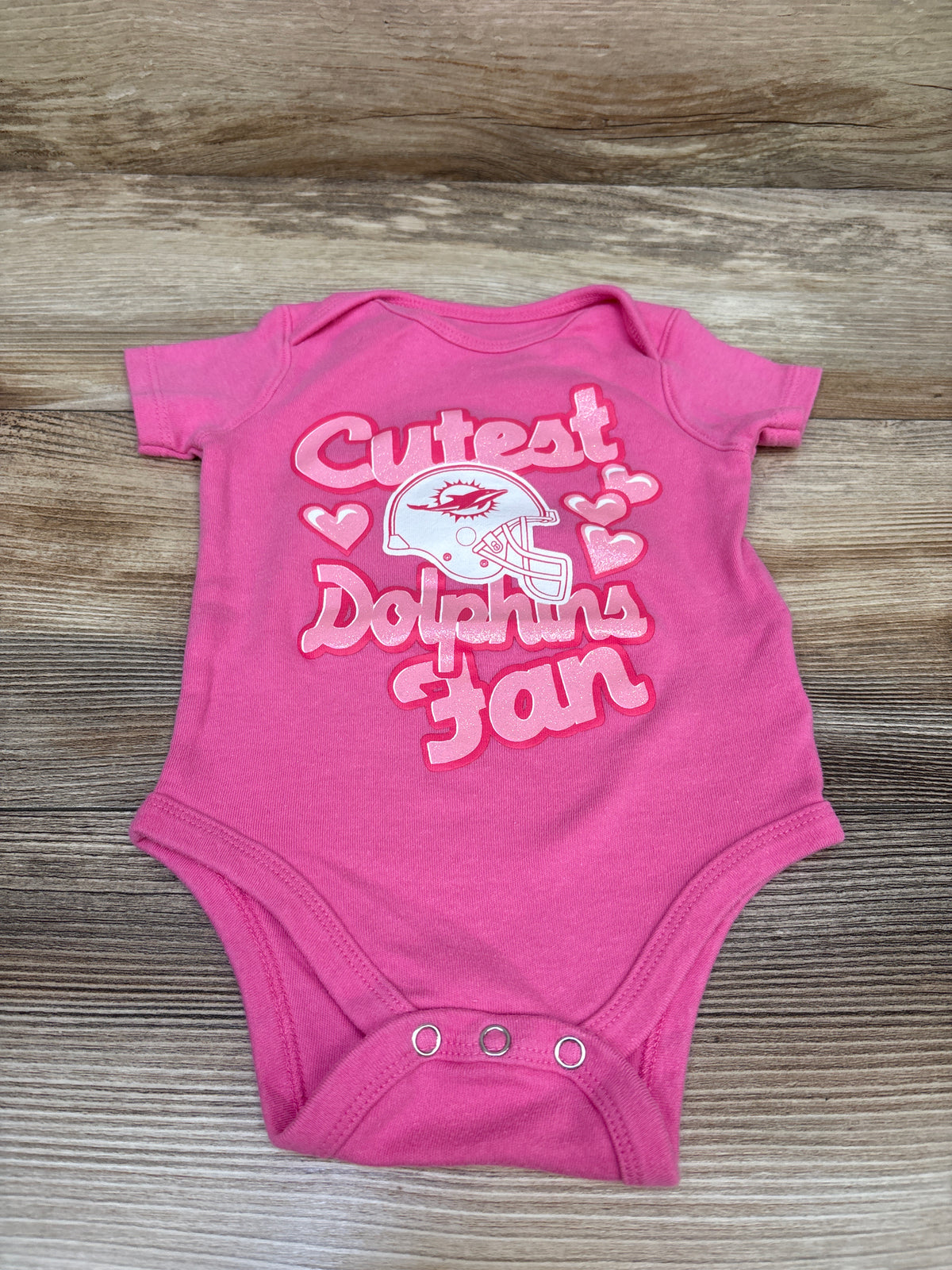 NFL Cutest Dolphins Fan Bodysuit Pink sz 6/9m