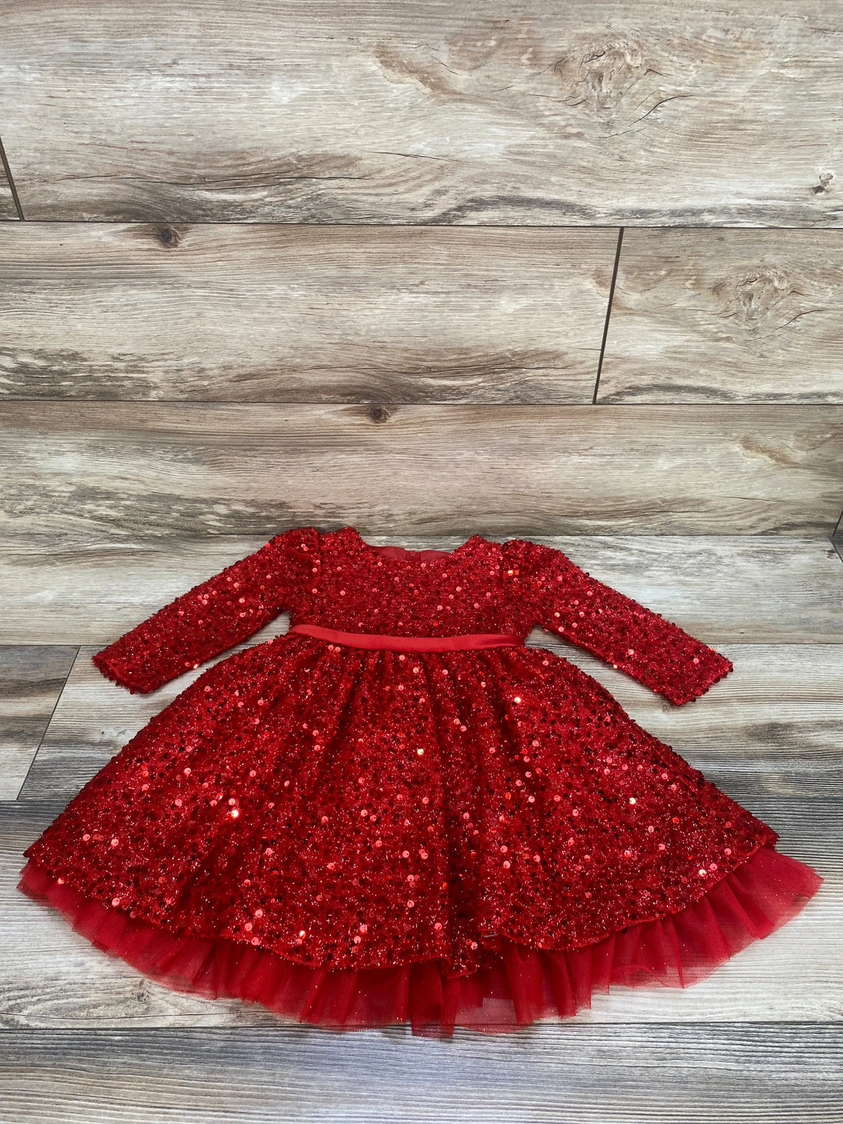 Rare Editions Sequin Dress Red sz 3T