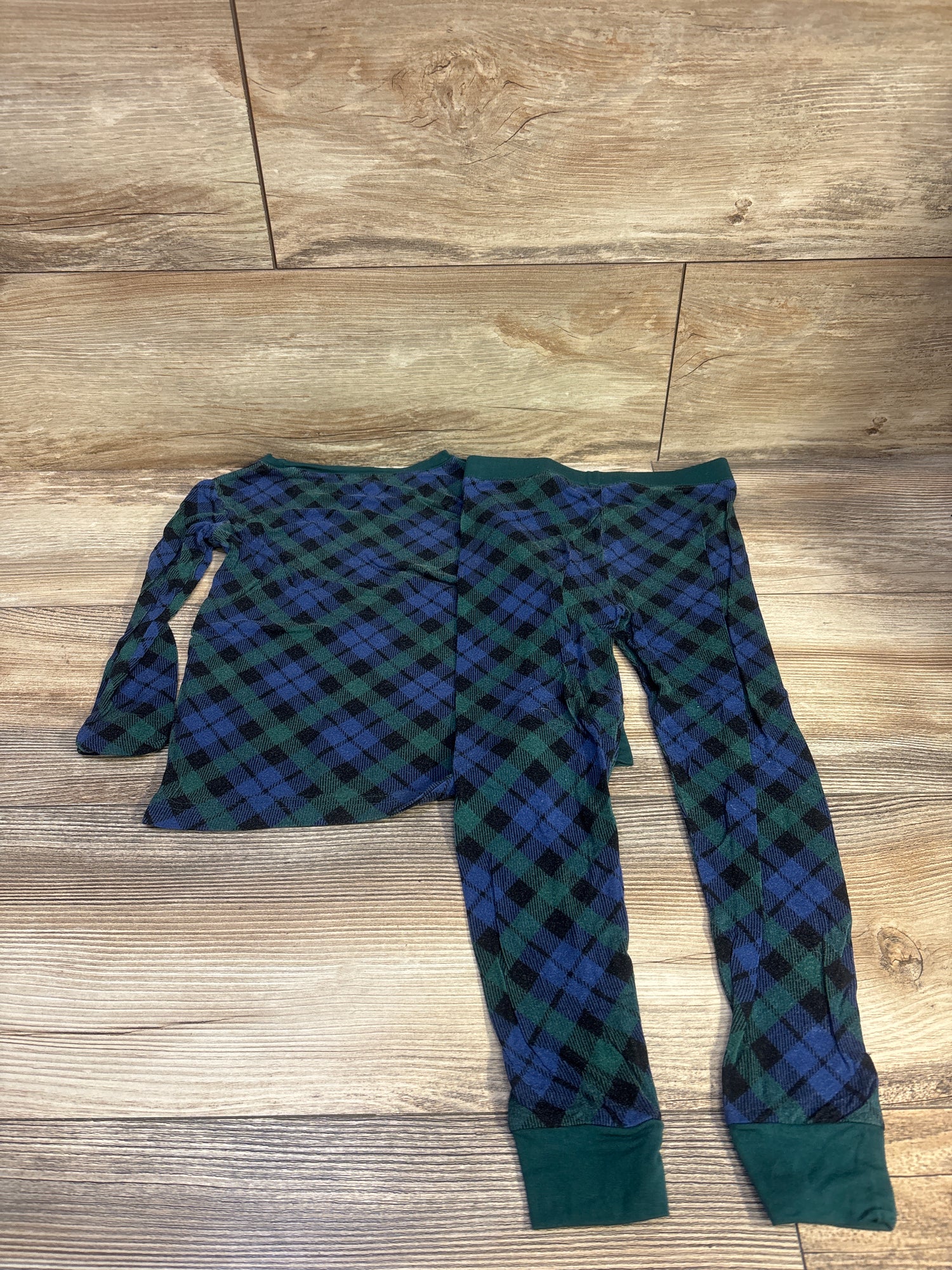 Little Sleepies 2pc Bamboo Pajama Set in Emerald Green Plaid sz 4T