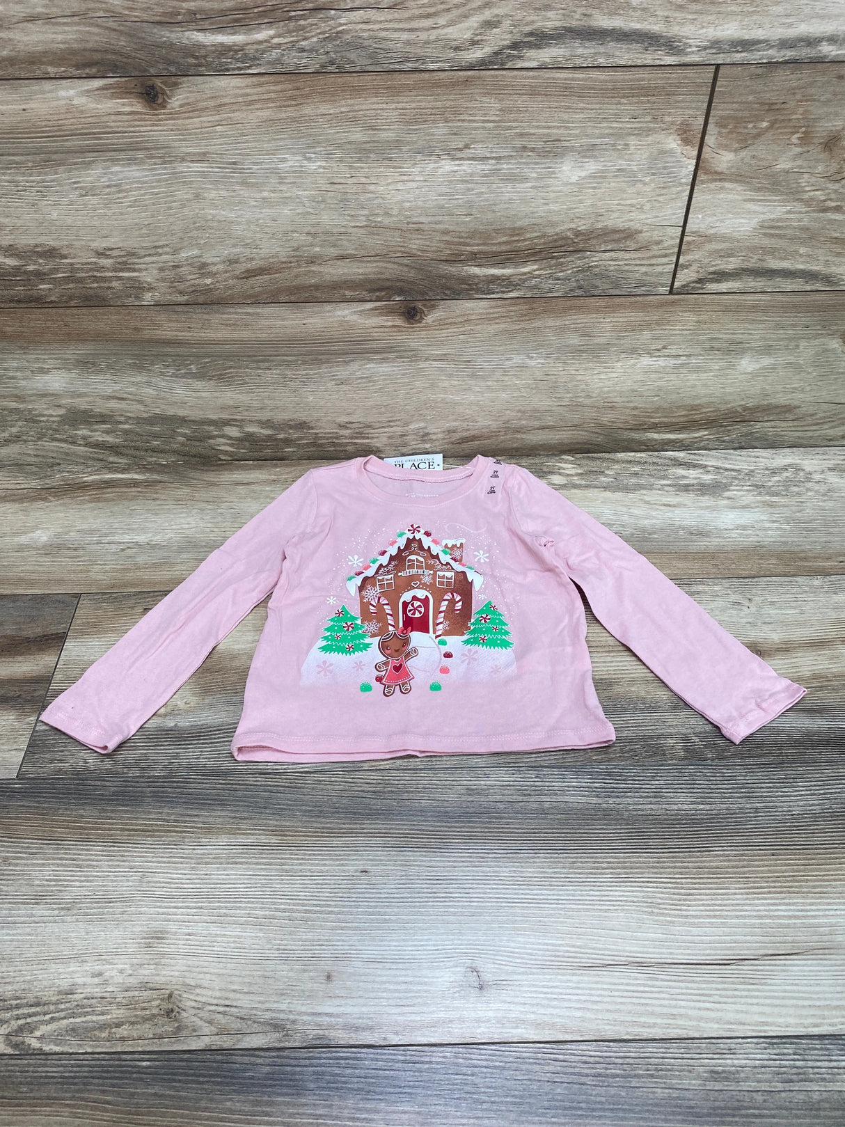 NEW Children's Place Gingerbread House Shirt Pink sz 2T - Me n Mommy To Be