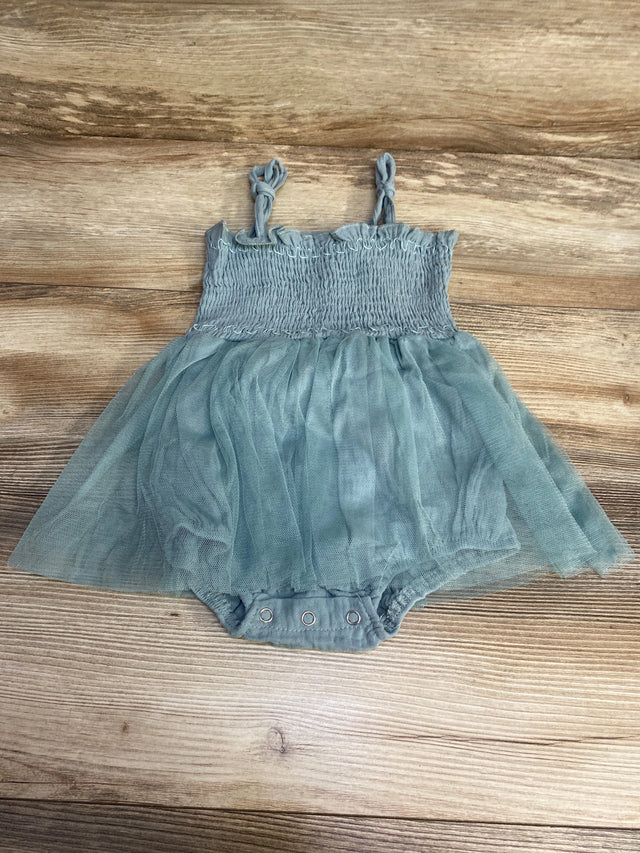 Smocked Strap Tie Romper Green sz 18-24m - Me n Mommy To Be