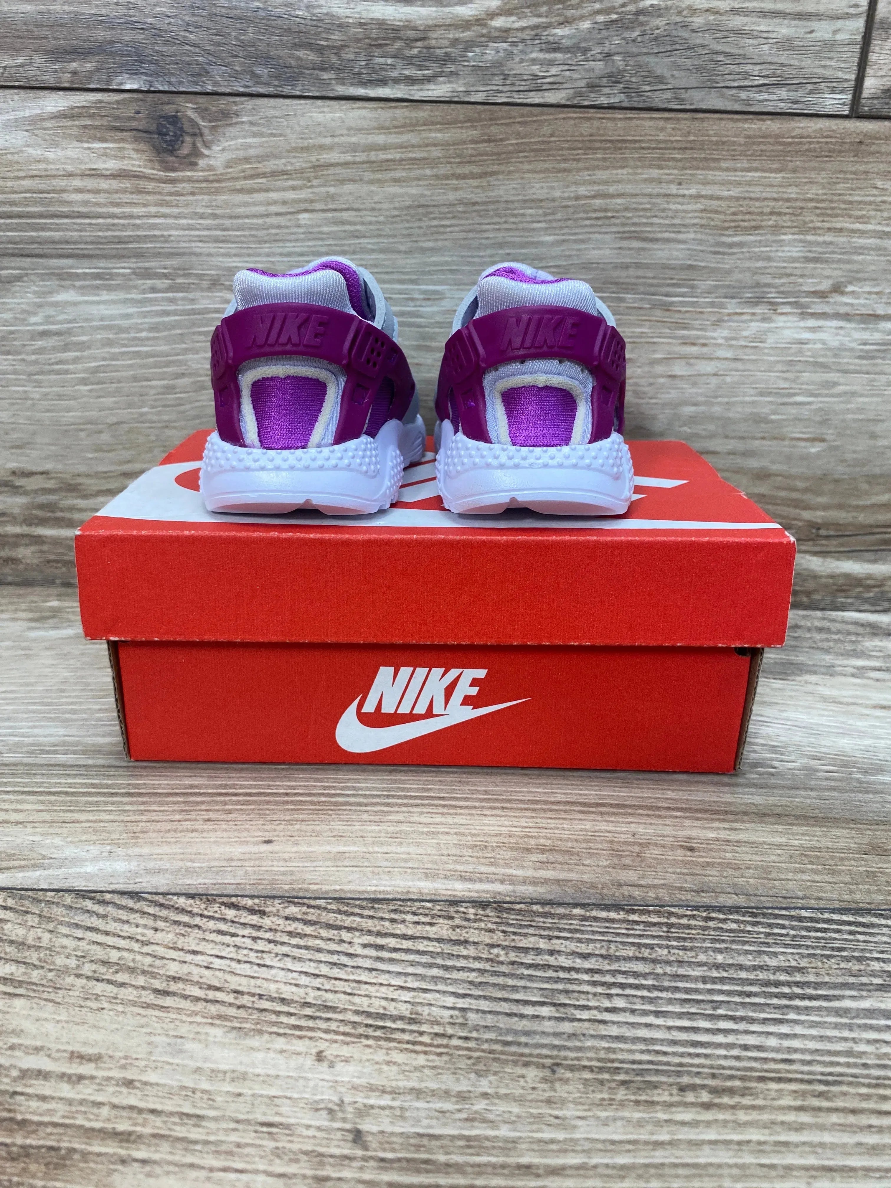 NEW Nike Huarache Run TD Pure Platinum Violet Frost Sneakers sz 2c Me n Mommy To Be