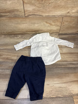 Just One You 2pc Button Up Shirt & Pants Set White sz 3m