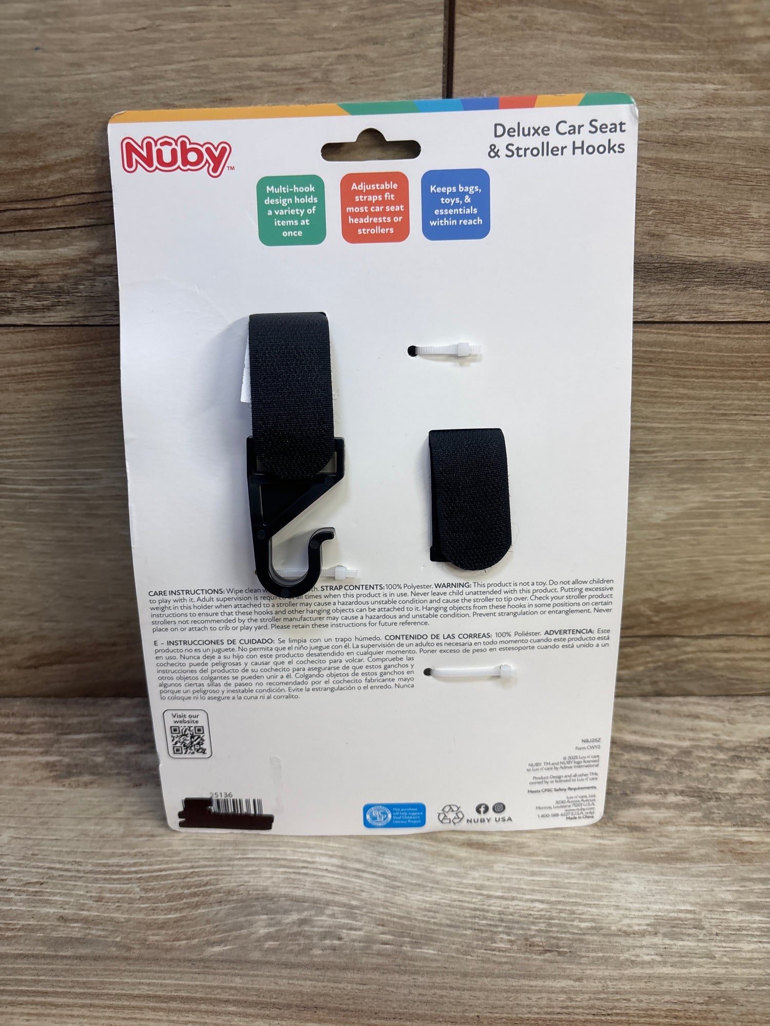 NEW Nuby Deluxe Car Seat & Stroller Hooks 2pk