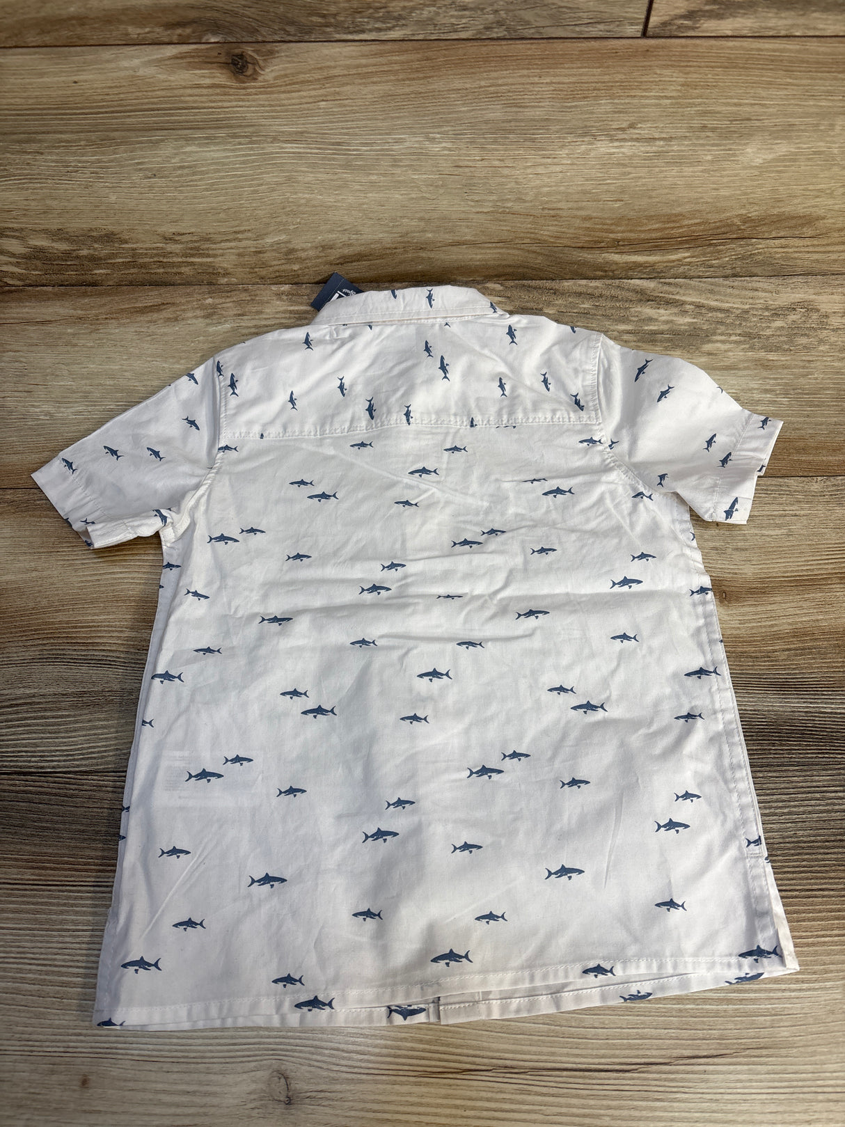 NEW OshKosh Shark Print Button Up Shirt White sz 4T