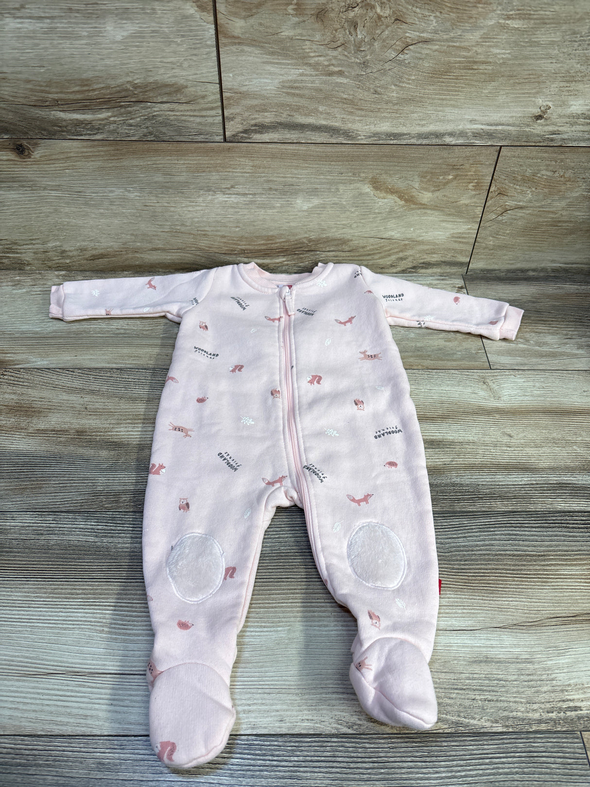 Woodland Friends Footed Zip Coverall Pink sz 3-6m