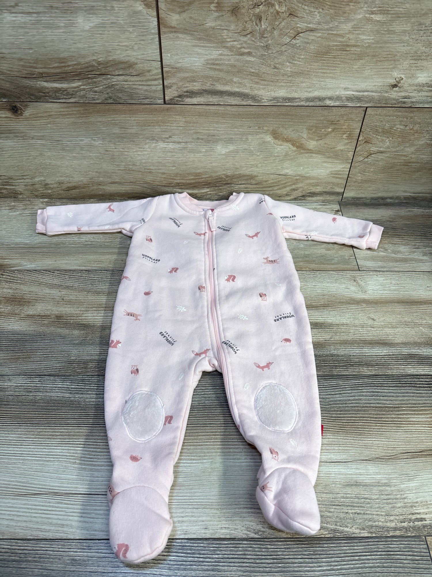 Woodland Friends Footed Zip Coverall Pink sz 3-6m