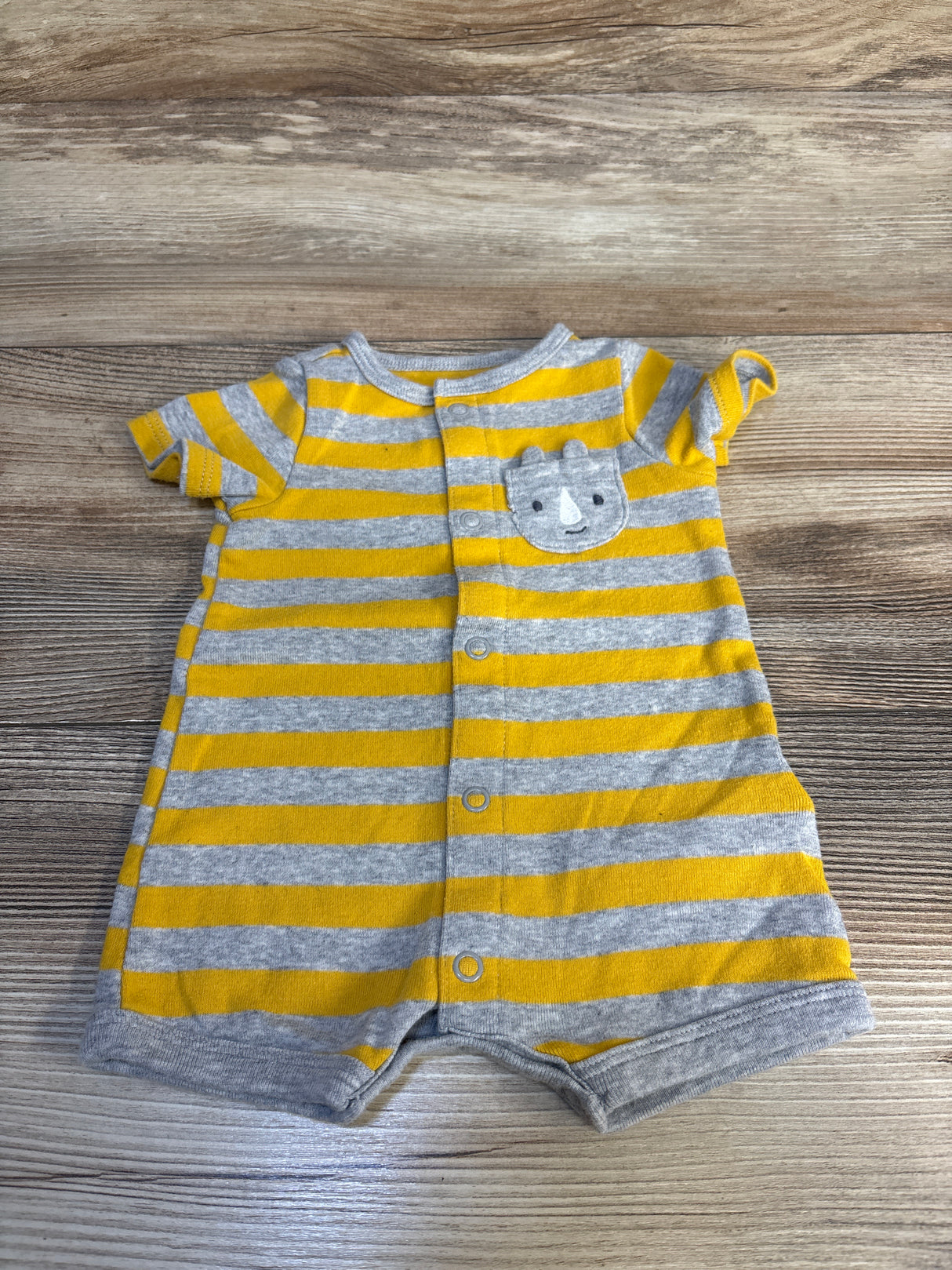 Simple Joys Striped Rhino Shortie Romper Yellow sz Newborn