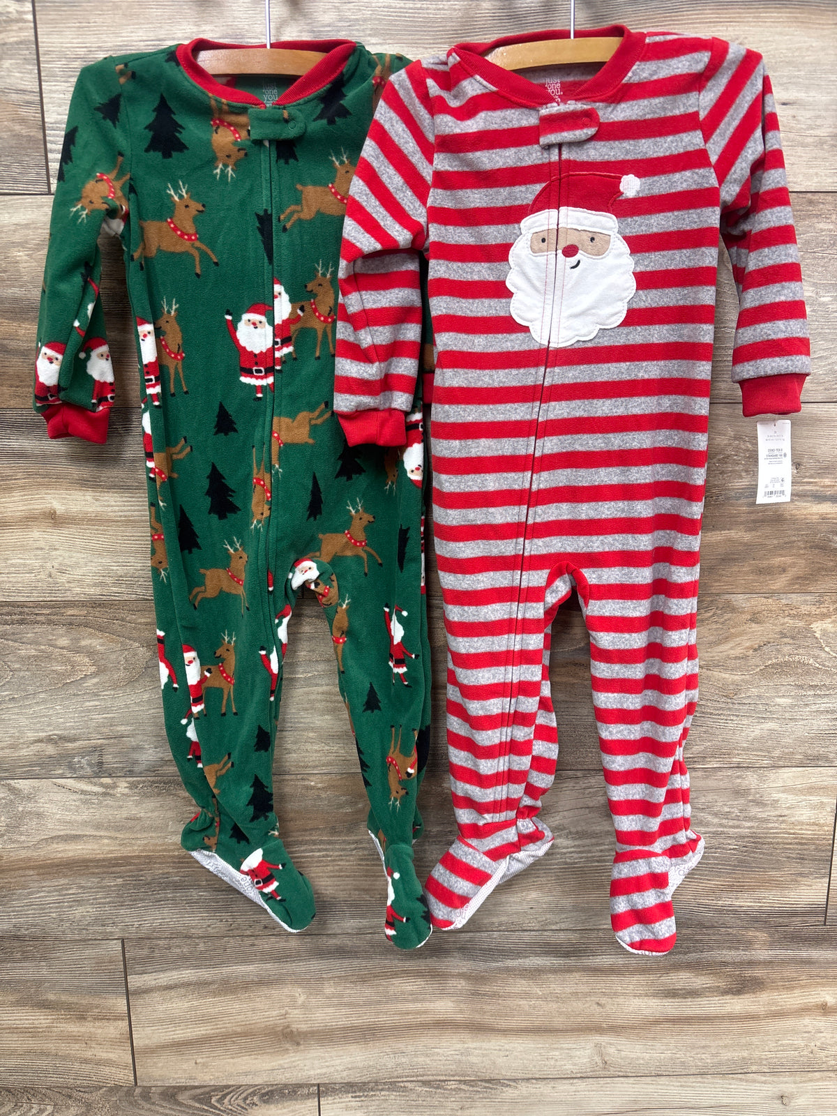 NEW Just One You 2pk Christmas Blanket Sleepers Red sz 2T