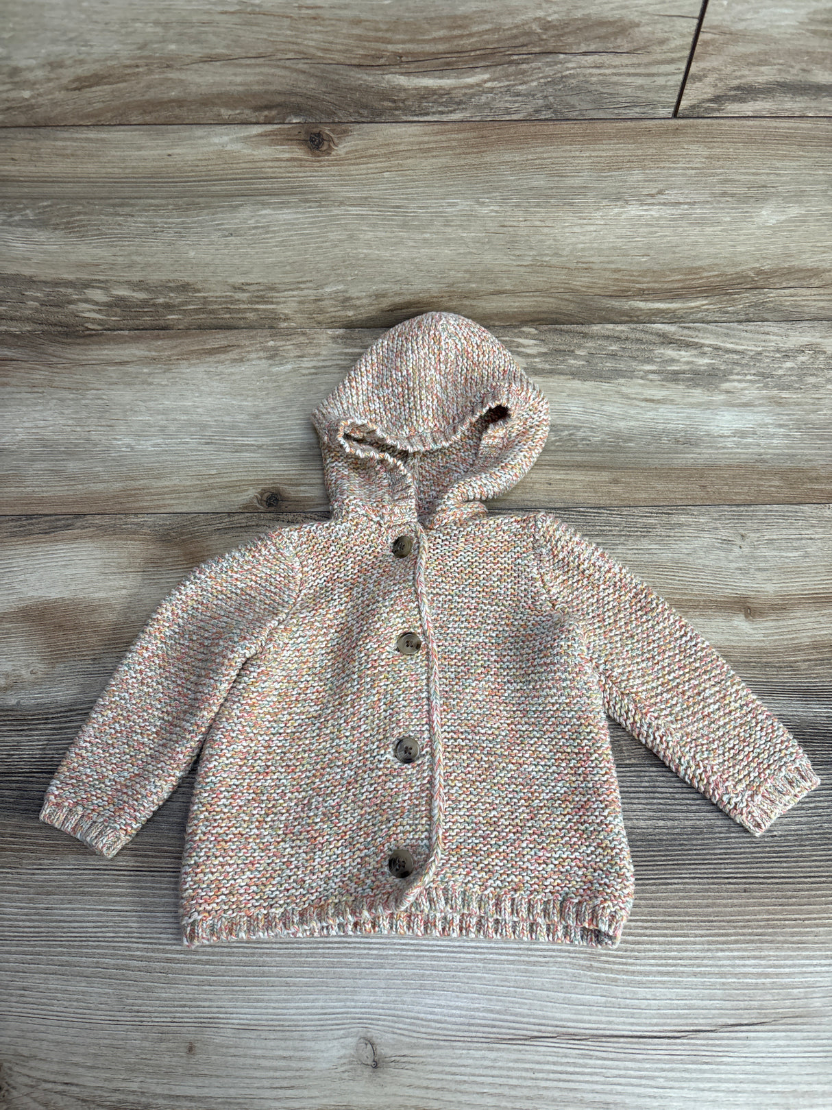 Old Navy Hooded Button-Front Knit Cardigan Multicolor sz 6-12m