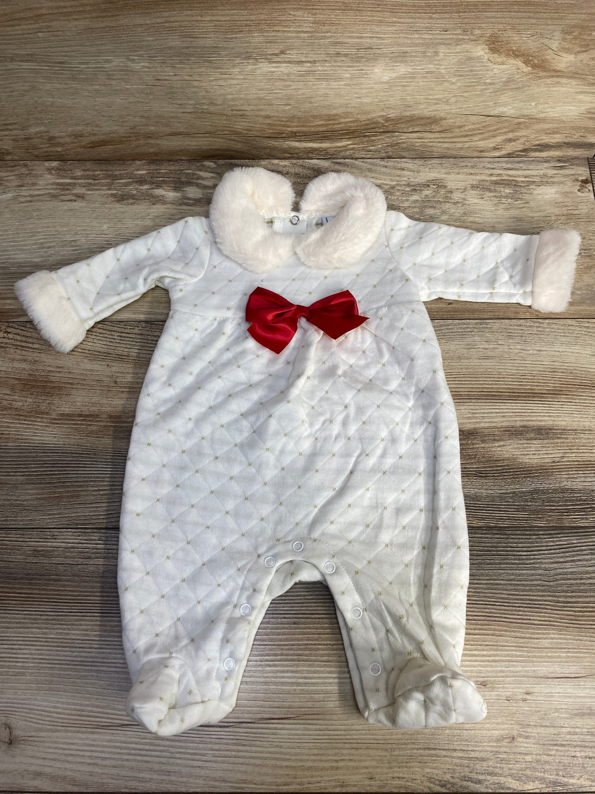 Nicole Miller Quilted Footed Coverall White sz 0-3m