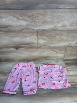 Juicy Couture 2pc Cherry Coat Style Pajama Set Pink sz 12m
