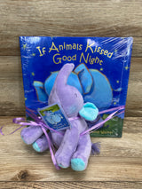 If Animals Kissed Good Night Hardcover Book & Elephant Plush Gift Set