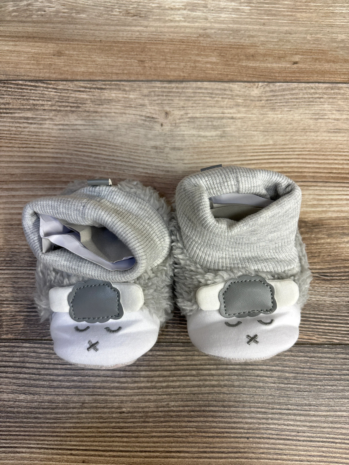 NEW Plush Lamb Non-Slip Crib Snow Booties, Gray sz 5c