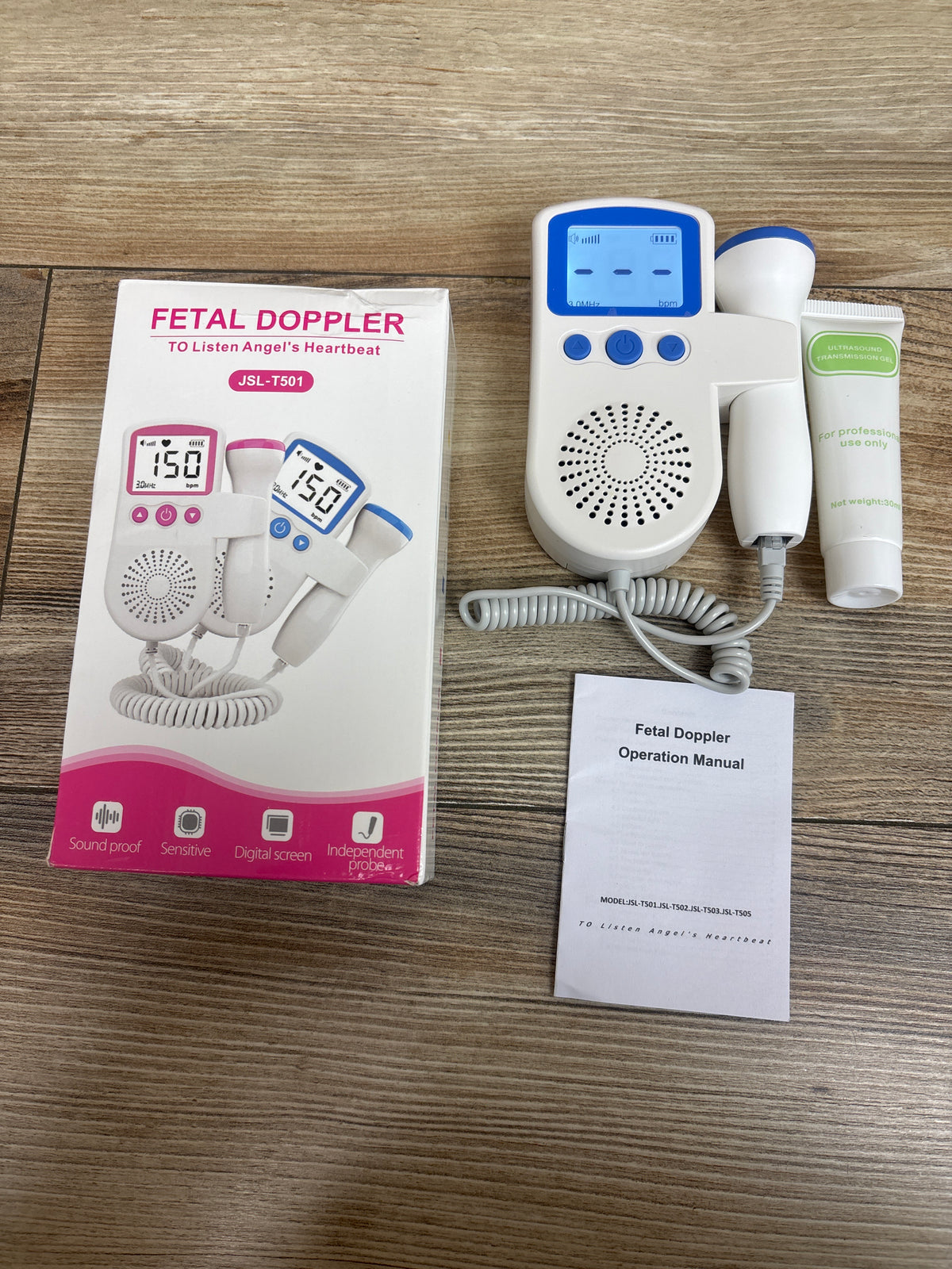 TaffOmicron JSL-T501 Fetal Doppler with Transmission Gel