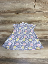 Uniqlo Floral Peterpan Collar Dress Gray sz 18-24m